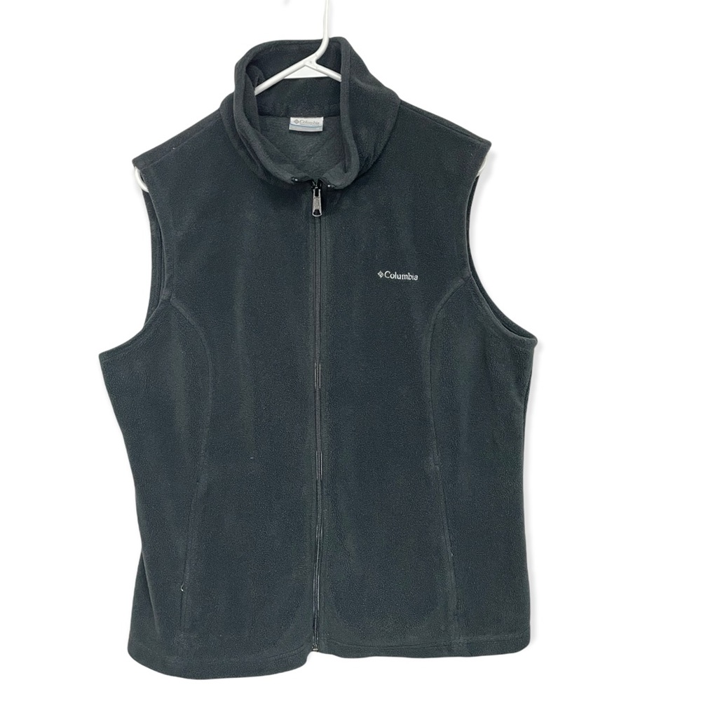 Columbia Benton Springs Black Fleece Zip Front Vest, 1X